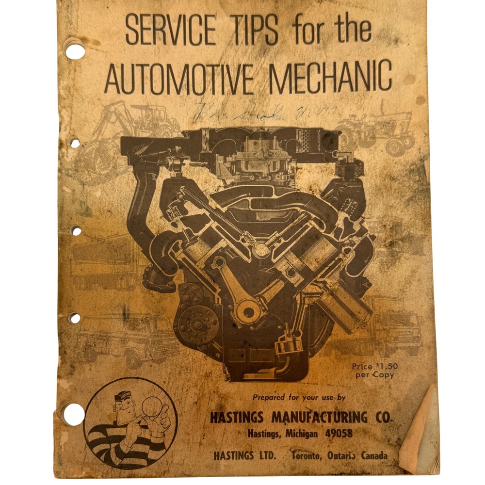 Vintage Hastings Service Tips for the Automotive Mechanic Manual Form H-404